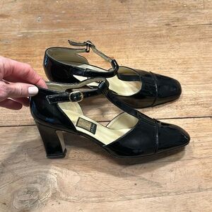Nina Patent T-strap Heels size 8